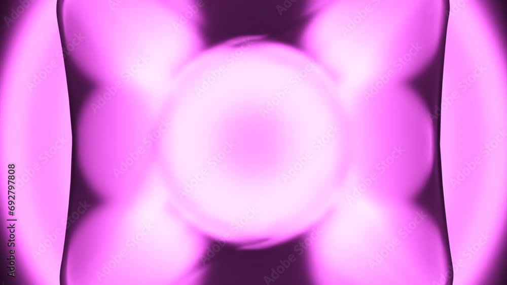 Poster glowing balls move in fabric. design. beautiful 3d animation of moving glowing balls in bag. effect 