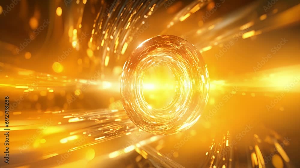Poster closeup of the fusion sun cores rapidly changing shape and size, as streams of particles collide and
