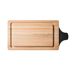 Cutting square board isolated on transparent or white background. top view