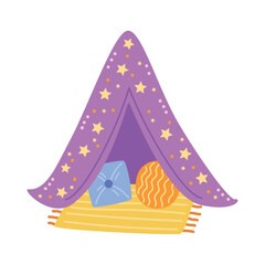 girl teepee illustration © Gstudio
