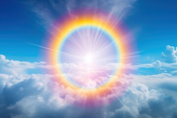 Rainbow Halo on Blue Sky