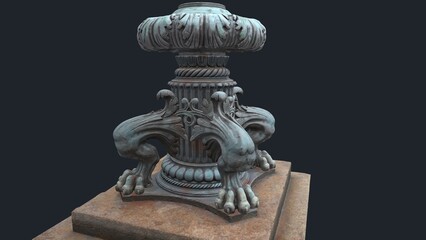 3d model, lantern stand near the Westmoreland County Courthouse in 2 N Main St, Greensburg, PA 15601
