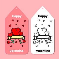 Hand drawn Valentines day label