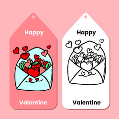 Hand drawn Valentines day label