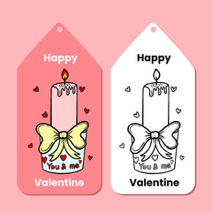 Hand drawn Valentines day label