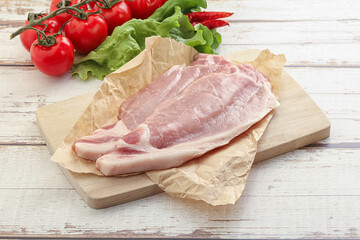 Raw pork steak for grill