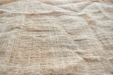 brown sackcloth texture background, crumpled burlap fabric textile for design - obrazy, fototapety, plakaty
