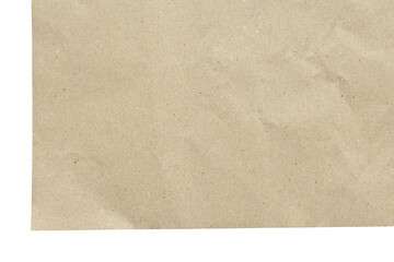 blank brown paper texture isolated on white background, old page for craft design