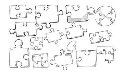 puzzle piece handdrawn collection