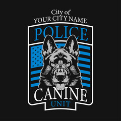 City K-9 Police Dog T-Shirt Design