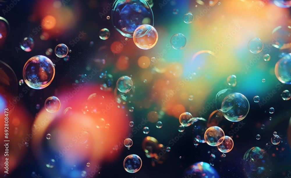 Poster abstract background with soap bubbles