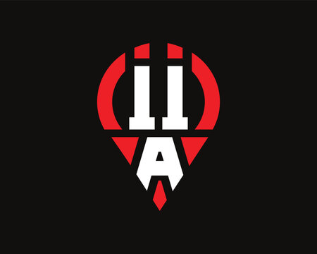 IIA letter location shape logo design.