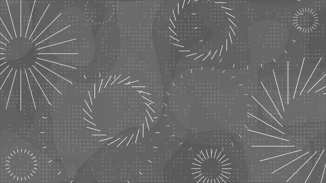 Abstract pattern White and Black color exploding lines geometrical background, circular dots abstract background
