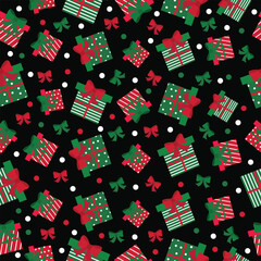 seamless pattern with christmas gifts