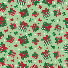 christmas seamless pattern, gifts