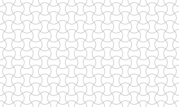 Grey curvy line interlocks pavement block seamless pattern. Vector Repeating Texture.