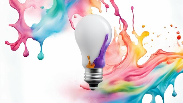 bulb with colorful paint