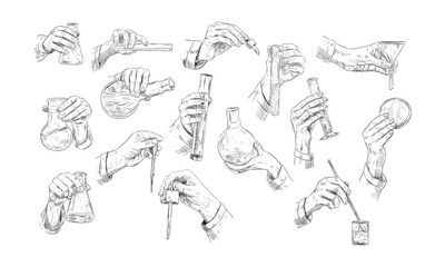 hand holding potion handdrawn collection