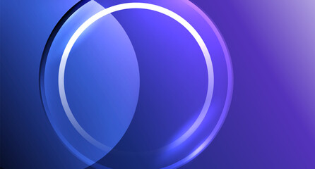 Neon glass circle copyspace for your text or product presentation geometric background. Vector illustration For Wallpaper, Banner, Background, Card, Book Illustration, landing page