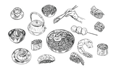 japanese food handdrawn collection