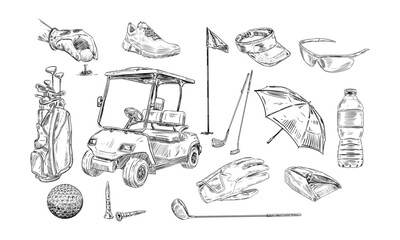 golf sport handdrawn collection