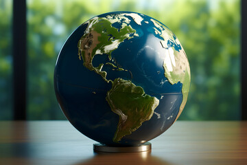 globe in the glass, green planet earth, renewable energy light bulb with green energy, Earth Day or environment protection Hands protect forests that grow on the ground and help save the world, solar 