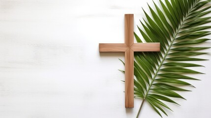 Palm sunday and easter day for welcome Jesus King to Jerusalem before Easter day. Hand Hold palm leave on white background easter sign symbol concept, World Environment Day Green coconut leaves
