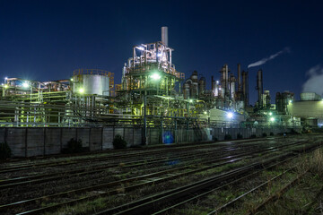 川崎市千鳥町の工場夜景　
Night view of a factory in Chidori-cho, Kawasaki City