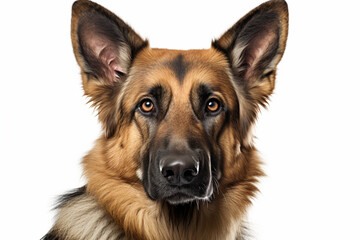 German Shepherd close-up portrait. Adorable canine studio photography.	