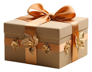 Luxury gift box on a transparent png background