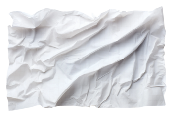 crumpled piece of graph paper, transparent background, isolated image, generative AI