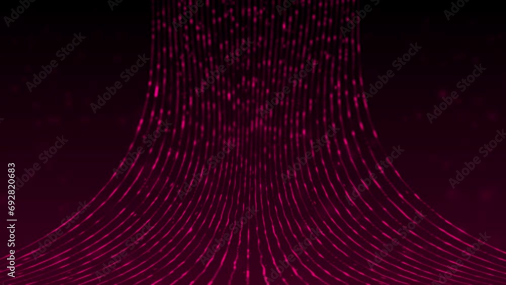 Poster digital flowing of hi-tech 3d data stream through cyber space, glowing sci-fi digital particles tech