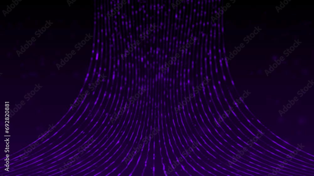 Poster digital flowing of hi-tech 3d data stream through cyber space, glowing sci-fi digital particles tech