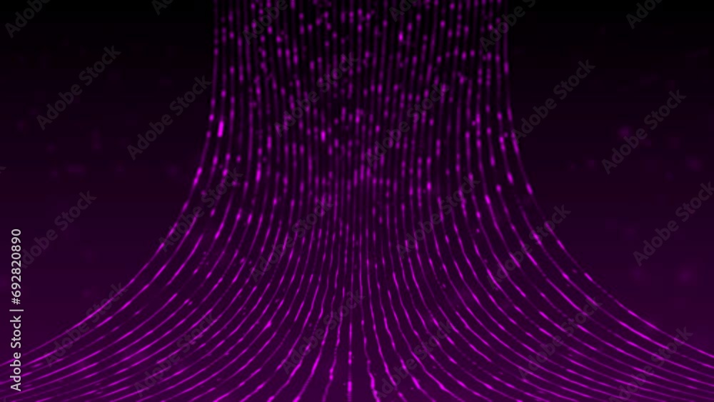 Poster digital flowing of hi-tech 3d data stream through cyber space, glowing sci-fi digital particles tech