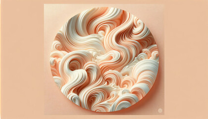 Pantone 2024 Peach Fuzz, color of the year header, Abstract Swirls in Peach and White Color Scheme - 692820897