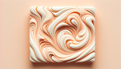 Pantone 2024 Peach Fuzz, color of the year header, Abstract Swirls in Peach and White Color Scheme - 692821044