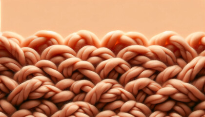 Pantone 2024 Peach Fuzz, color of the year header, Chunky Knit Wool Texture in Peach Color - 692821493