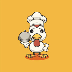 Cute chicken cooking. Let the chef do the work.