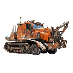 Totaled Snow Plow, transparent background, isolated image, generative AI