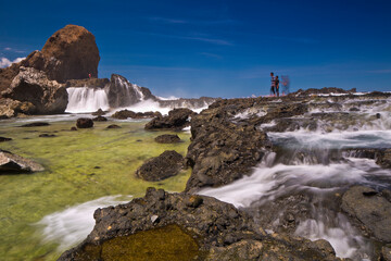 Panoramic view of the Nambung Beach coral and water Lombok Indonesia
