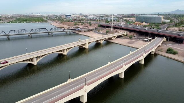 Bridges over Salt River in Tempe, Arizona