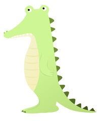 Number 1 in character of crocodile animal vector