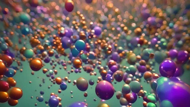 Minimal animation of colorful bubbles floating and popping in a seamless loop.