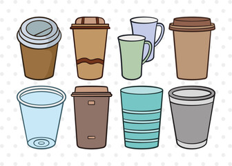 Plastic Cup SVG, Plastic Cup Clipart, Plastic Party Cup Svg, Disposable Cup Svg, Plastic Cup Bundle, CF00291