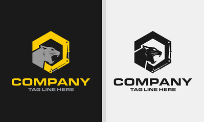 panther. Excavator Vector Logo Template. construction, vector illustration