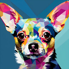 chihuahua dog portrait segmented popart