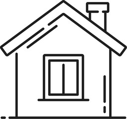 Real estate icon for house sale, mortgage or home rent, vector outline pictogram. Real estate agent service web icon, residential apartments or home construction and property developer outline symbol