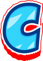 Blue Ocean Comic Bold Alphabet Letter C