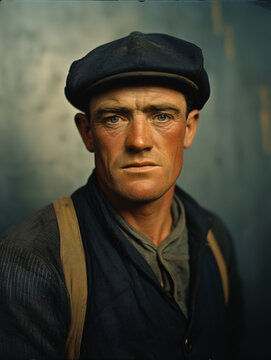 old portrait of a lighthouse keeper or sailor 