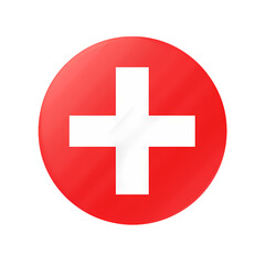 Obraz premium Red cross mark icon isolated on transparent background